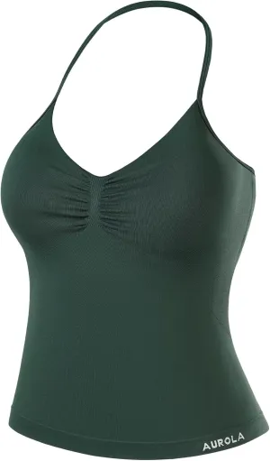 AUROLA Influence Longline Strappy Workout Halter Tops for Women,Removable Cups Padded Bras Impact Gym Yoga Sleeveless Top