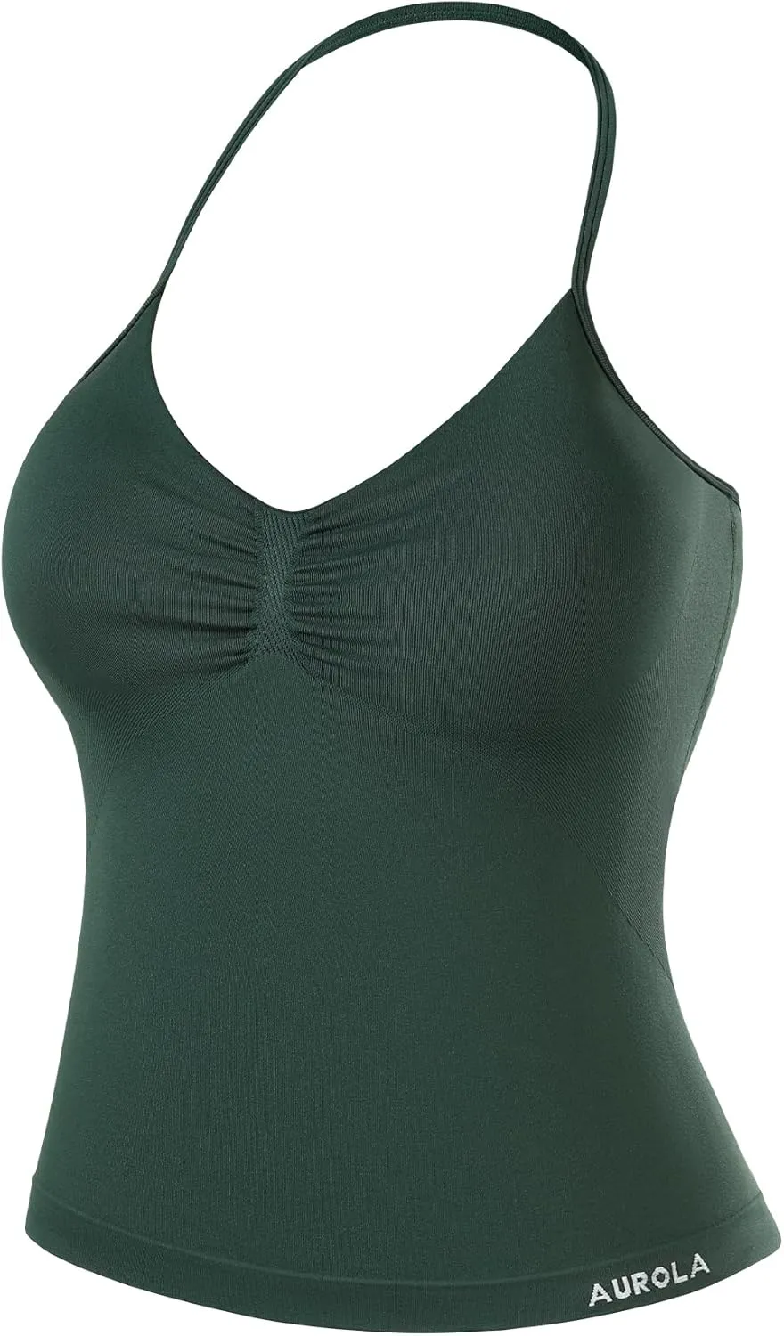 AUROLA Influence Longline Strappy Workout Halter Tops for Women,Removable Cups Padded Bras Impact Gym Yoga Sleeveless Top