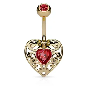 Bella Love Belly Bar with Gold Plating