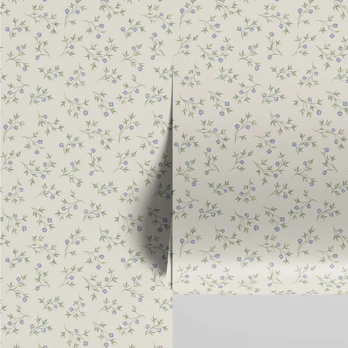 Cream Spring Sprig Wallpaper