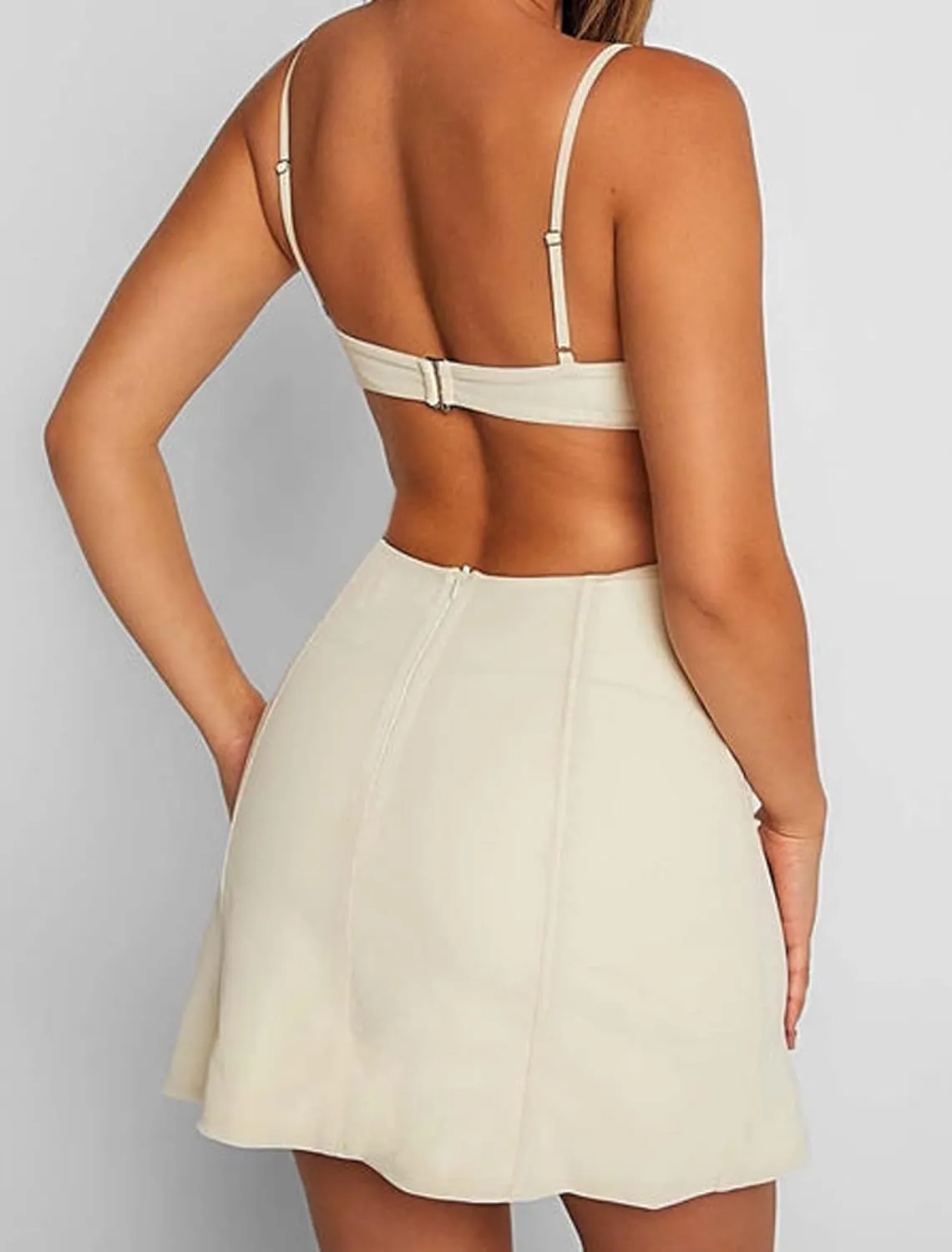 Just Quella Women's Spaghetti Straps Club Bodycon Mini Dress