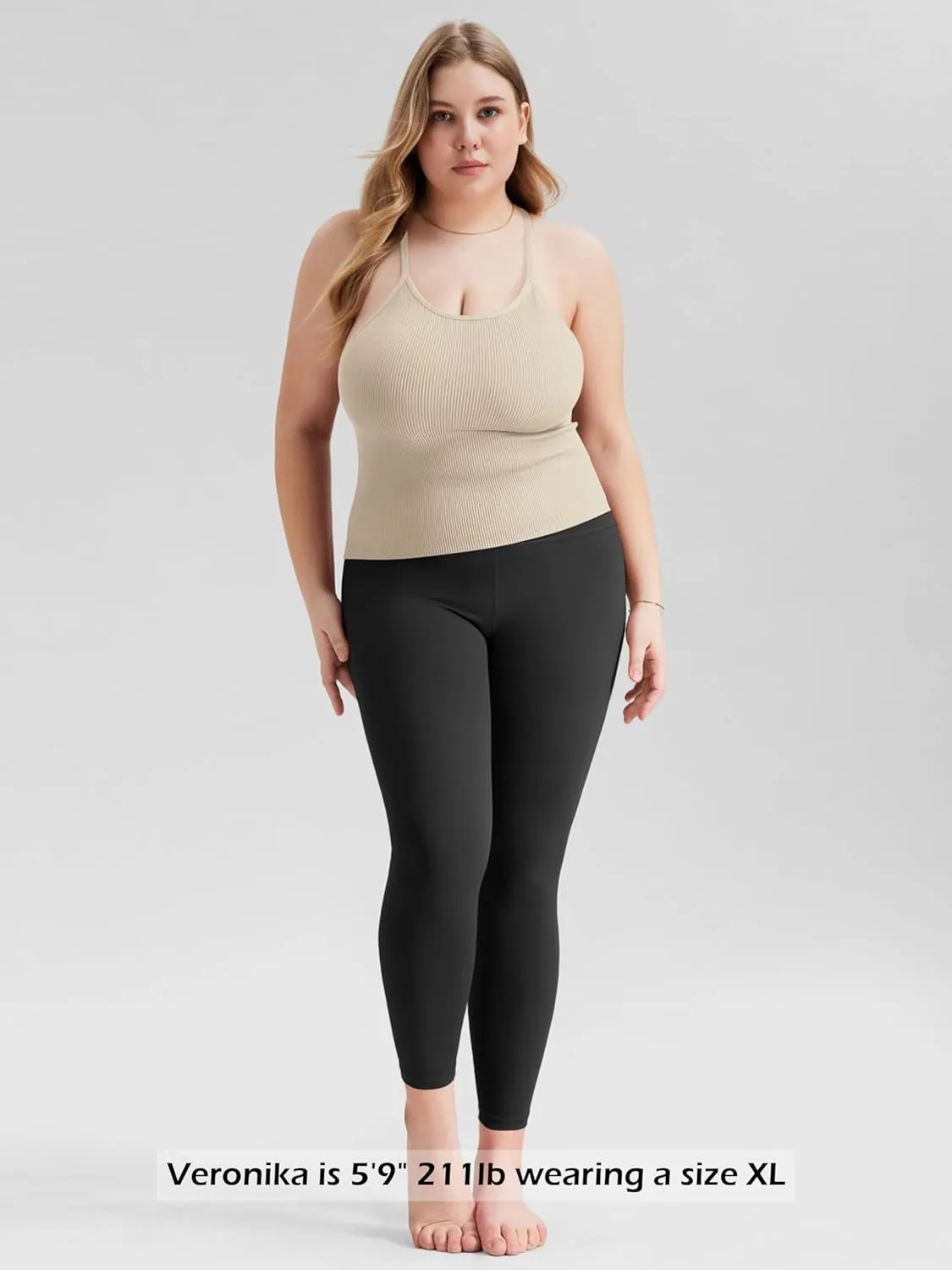 ODODOS Women's Crop 3-Pack Seamless Rib-Knit Camisole Crop Tank Tops