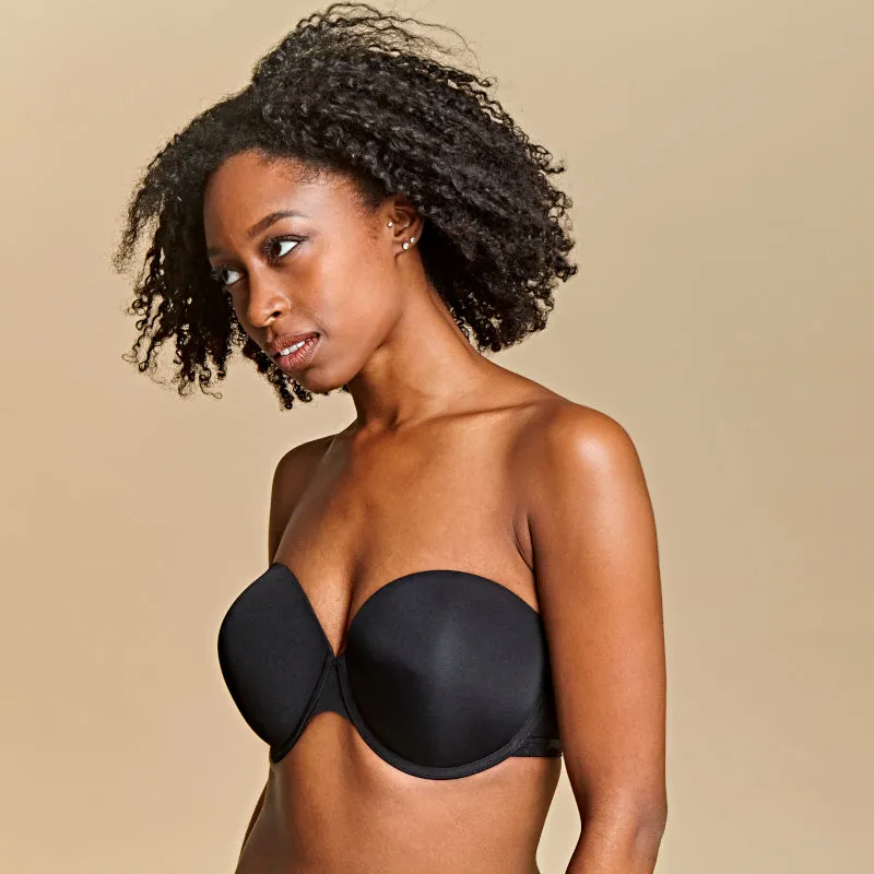 Porcelain Elan Strapless Bra Black - Panache