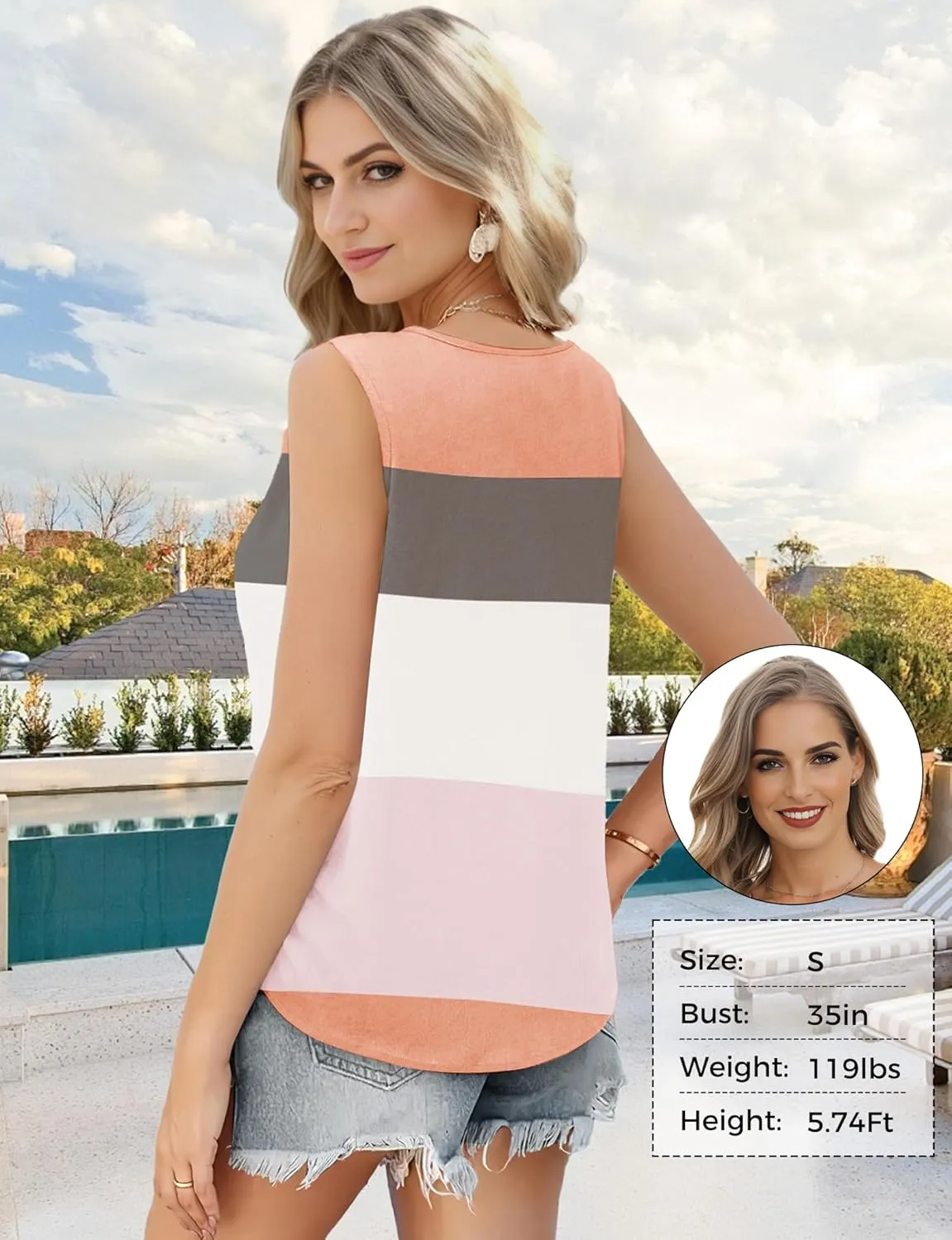 Summer Tank Tops for Women Loose Fit Pleated Square Neck Sleeveless Tops Flowy Blouse Short Sleeve Tops Basic Shirts