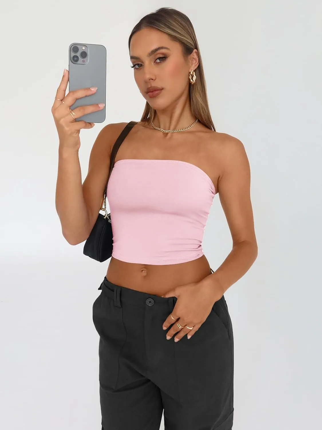 Trendy Queen Womens 3 Pack Tube Tops Crop Going Out Strapless Basic Backless Bandeau Bra Summer Outfits 2025