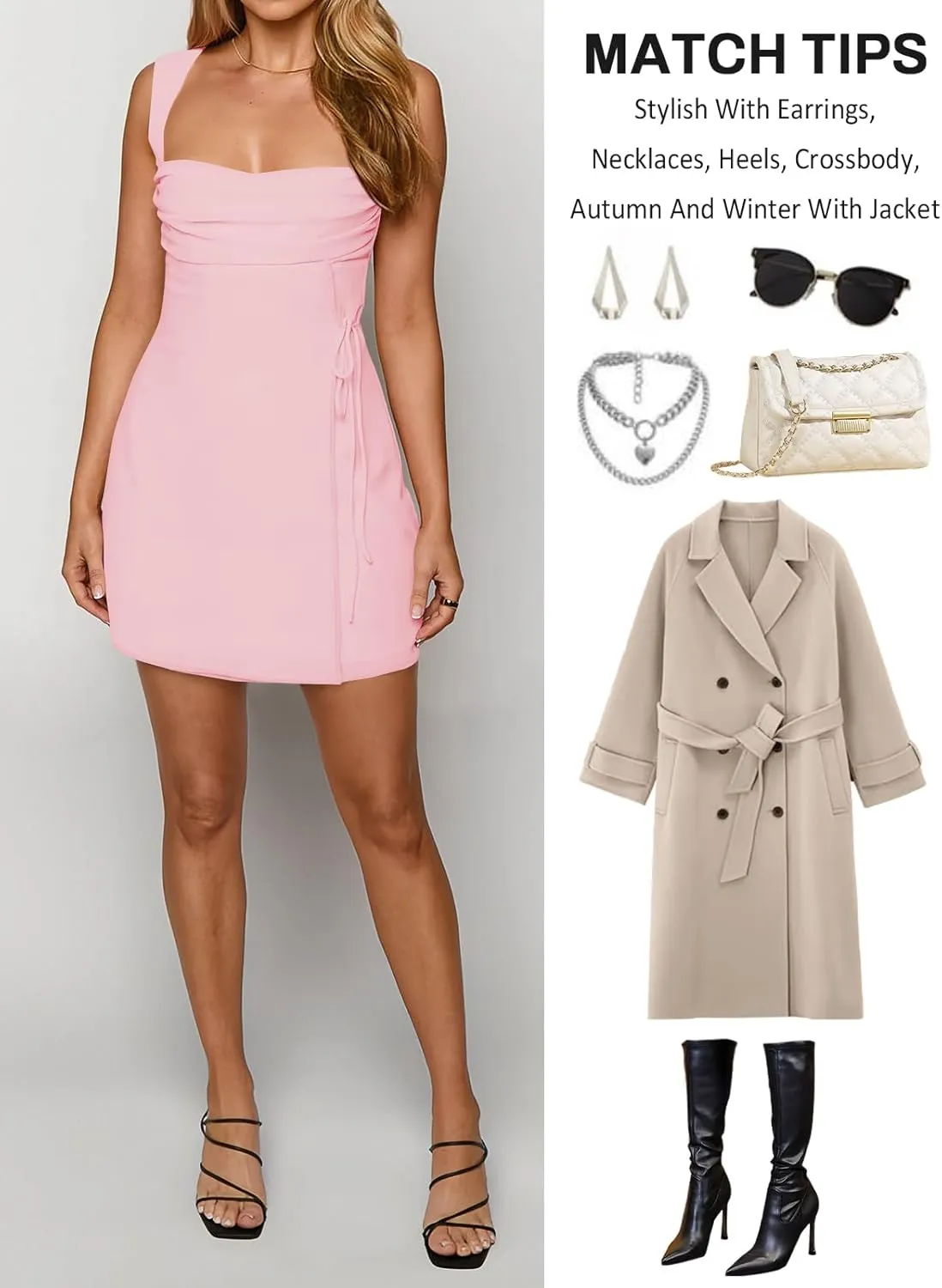 Women's Sexy Ruched Mesh Midi Short Dresses for Women Square Neck Fitted Elegant Club Party Cocktail Dress