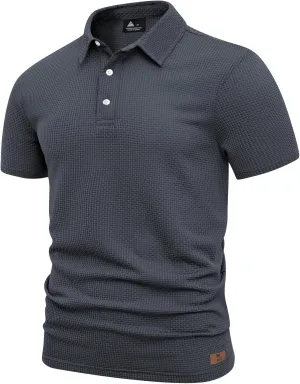 ZITY Mens Polo Shirts Short Sleeve Athletic Golf Polos Moisture Wicking Casual Polo Shirts for Men Jacquard Collared T Shirts